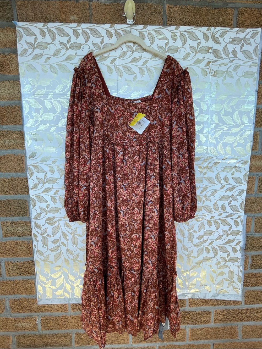 NWT Roller Rabbit Romantic Tapestry Linia Dress XL Burgundy Cottagecore BohoMaxi